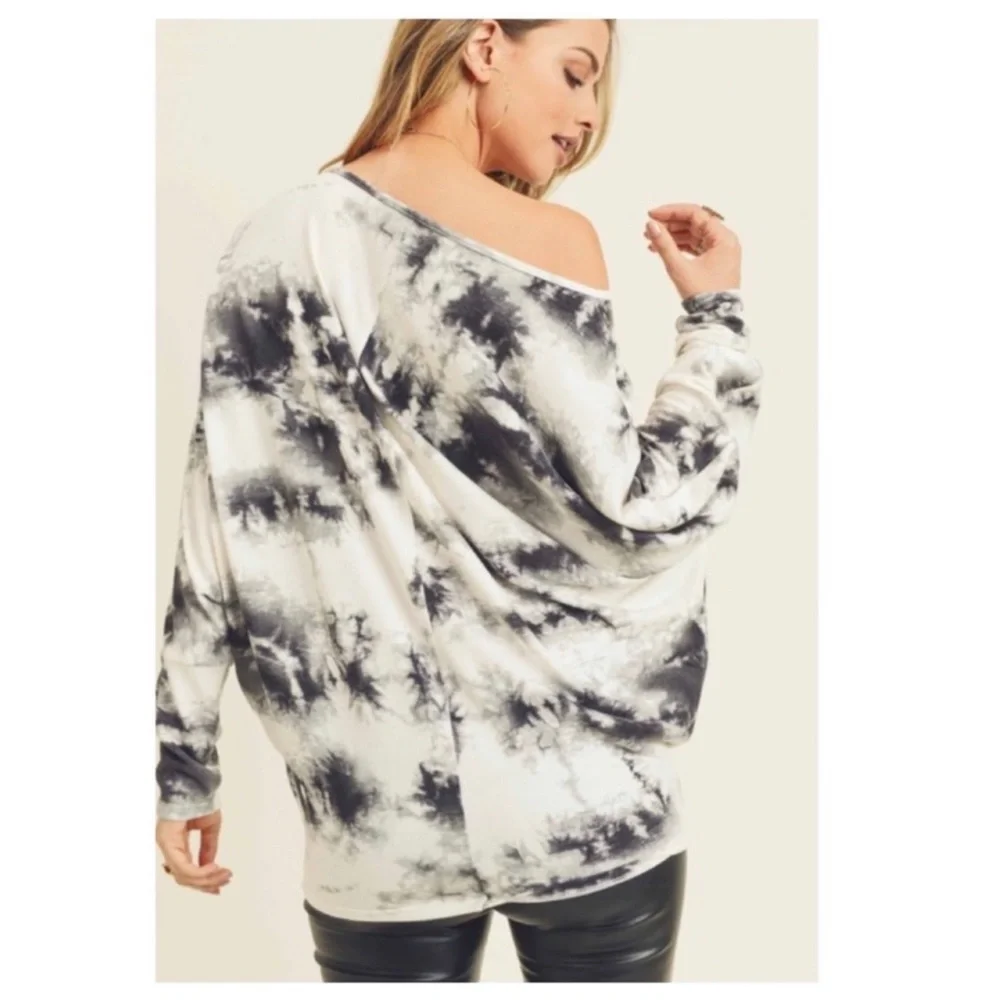 Soft Dolman Sleeve Tie Dye Women's Top - Picture 5 of 6